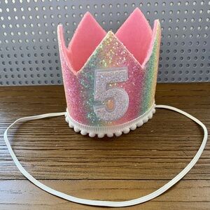 Rainbow Glitter Birthday Crown